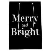 ブライトメリー白黒ホリデークリスマス ミディアムペーパーバッグ (裏面)