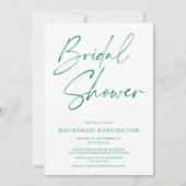 ブライトモダンエメラルドグリーンブライダルシャワー 招待状 (正面)