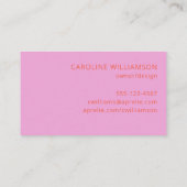 ブライトモダンオレンジピンククリエイティブプロフェッショナル 名刺 (裏面)