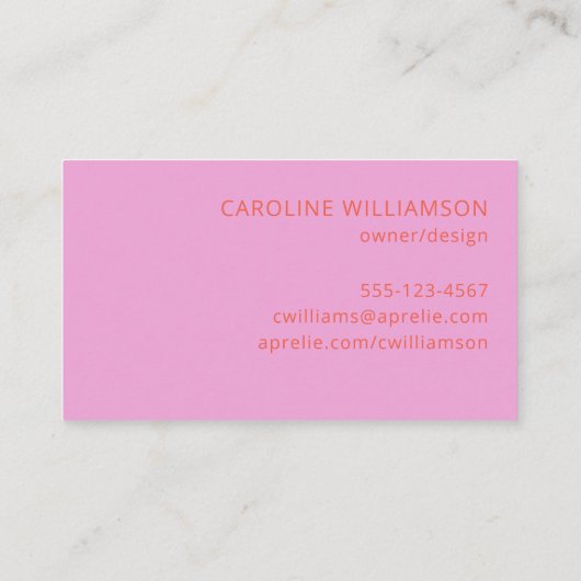 ブライトモダンオレンジピンククリエイティブプロフェッショナル 名刺 (裏面)