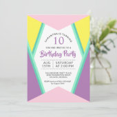ブライトモダンカラーズガールズバースデーパーティー 招待状 (スタンド正面)