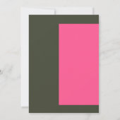 ブライトモダングルーヴィピンクグリーンブライダルシャワー 招待状 (裏面)