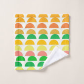 ブライトモダンシトラスジオメトリックシェイプデザイン バスタオルセット (ウォッシュタオル)