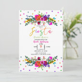 ブライトモダンフローラホワイトフィエスタブライダルシャワー 招待状 (スタンド正面)