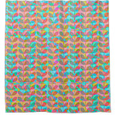 ブライトモダンブカラフルルー登山つる植物 シャワーカーテン (正面)