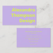 ブライトモダンラベンダーチャートレはっきりしたウスシンプル 名刺 (正面/裏面)