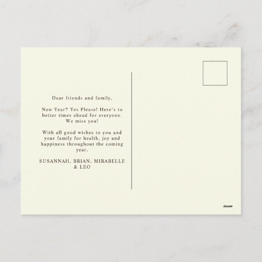 ブライトモダンレインボータイポグラフィ新年 シーズンポストカード (裏面)