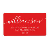 ブライトモダンレッドファミリー差出人住所 ラベル (正面)