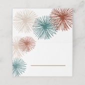 ブライトモダン抽象芸術ダークティール(緑がかった色)銅ビスク プレイスカード (外部開封)