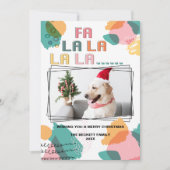 ブライトモダン抽象芸術ホリデーフォト サンキューカード (正面)