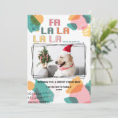 ブライトモダン抽象芸術ホリデーフォト サンキューカード (スタンド正面)