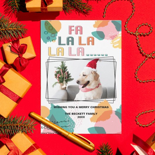 ブライトモダン抽象芸術ホリデーフォト サンキューカード