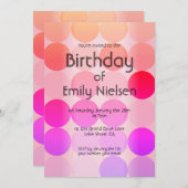 ブライトモダン誕生日招待状 招待状 (正面/裏面)