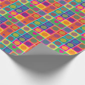 ブライトヤーン、ヤーン、ヤーンブロックパターン（の模様が）ある ラッピングペーパー (角)