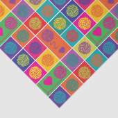 ブライトヤーン、ヤーン、ヤーンブロックパターン（の模様が）ある 薄葉紙 (詳細)