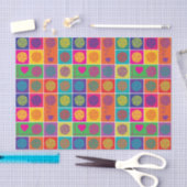 ブライトヤーン、ヤーン、ヤーンブロックパターン（の模様が）ある 薄葉紙 (クラフト)