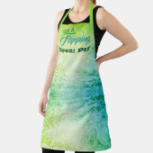 ブライトライムグリーンとターコイズ エプロン (インサイチュ)