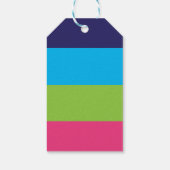 ブライトラグビーストライプグモノグラムのラベル ギフトタグ (裏面)