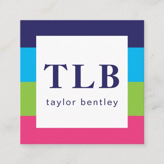 ブライトラグビーストライプズビジネス連絡カード スクエア名刺 (正面)