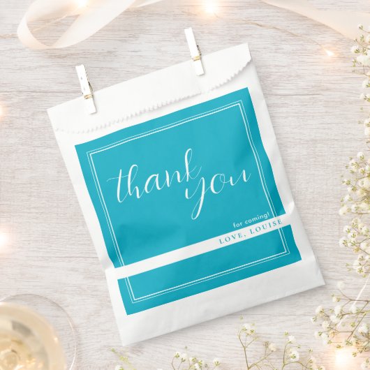 ブライトリッチスカイブルーありがとう好意バッグ フェイバーバッグ (クリップ留めされた状態)