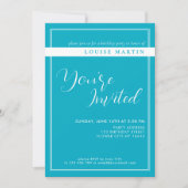 ブライトリッチスカイブルーカスタム誕生日招待状 招待状 (正面)