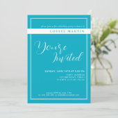 ブライトリッチスカイブルーカスタム誕生日招待状 招待状 (スタンド正面)