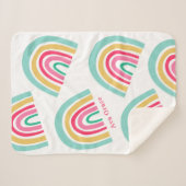 ブライトレインボウベビーの名前カラフル シェルパブランケット (正面(横))