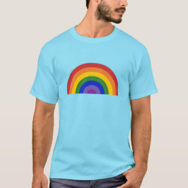ブライトレインボーオンライトブルーLGBTプライド Tシャツ