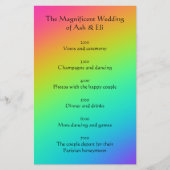 ブライトレインボーグラディエント結婚式 プログラム 便箋 (正面)