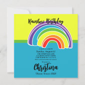 ブライトレインボーズの誕生日パーティー 招待状 (正面)