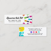 ブライトレインボーネイルアートテックサロンソーシャルメディア スキニー名刺 (正面/裏面)