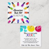 ブライトレインボーネイルアートテックサロンソーシャルメディア スクエア名刺 (正面/裏面)