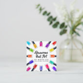 ブライトレインボーネイルアートテックサロンソーシャルメディア スクエア名刺 (スタンド正面)