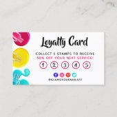 ブライトレインボーネイルアートテックサロンロイヤリティカード 名刺 (裏面)