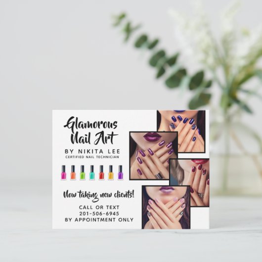 ブライトレインボーネイルアートテックサロン4 – フォトフライヤー ポストカード (スタンド正面)