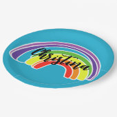 ブライトレインボーバースデーパーティー ペーパープレート (アングル)