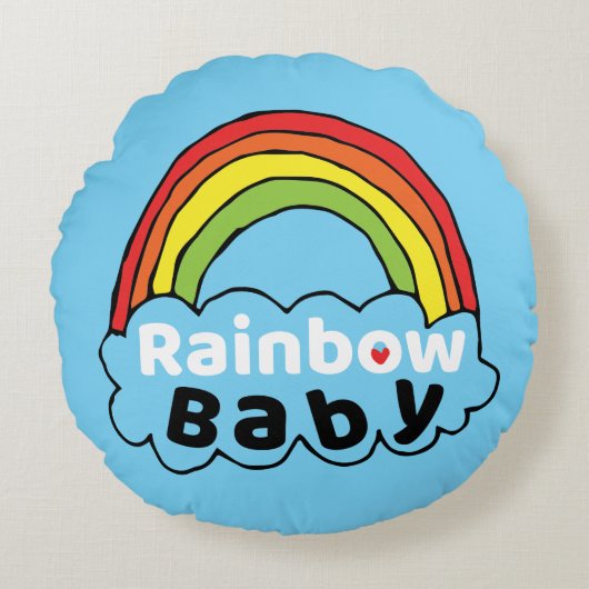 ブライトレインボーベビー誕生賛美ズ誕生ミラクル ラウンドクッション (正面)
