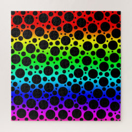 ブライトレインボー水玉模様ジグソーパズル ジグソーパズル