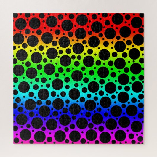 ブライトレインボー水玉模様ジグソーパズル ジグソーパズル (縦)