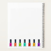 ブライトレインボー爪、 ネイルポーランドアートテックサロンカスタム プランナー手帳 (裏面)