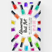 ブライトレインボー爪、 ネイルポーランドアートテックサロンカスタム 横断幕 (縦)