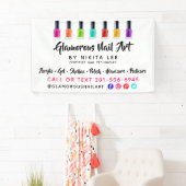 ブライトレインボー爪、 ネイルポーランドアートテックサロン 横断幕 (インサイチュ)