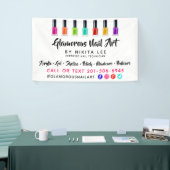 ブライトレインボー爪、 ネイルポーランドアートテックサロン 横断幕 (トレードショー)