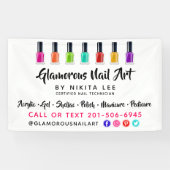 ブライトレインボー爪、 ネイルポーランドアートテックサロン 横断幕 (横)