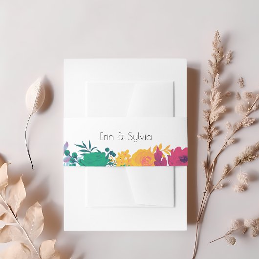 ブライトレインボー結婚フローラ 招待状ベリーバンド