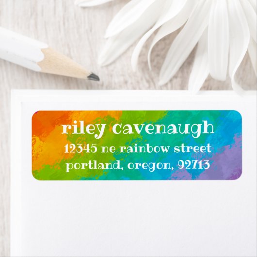 ブライトレインボー誕生日差出人住所ラベル ラベル (インサイチュ)