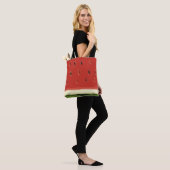 ブライトレッドウォーターカラースイカトート トートバッグ (モデル)