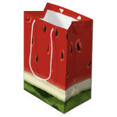 ブライトレッドウォーターカラースイカ抱き枕 ミディアムペーパーバッグ (正面アングル)