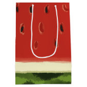 ブライトレッドウォーターカラースイカ抱き枕 ミディアムペーパーバッグ (裏面)