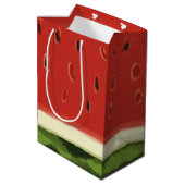 ブライトレッドウォーターカラースイカ抱き枕 ミディアムペーパーバッグ (裏面アングル)